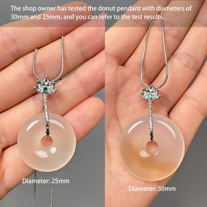 18K Gold Plated Lotus Copper Safety Bail, Jade Donut Pendant Clasp, DIY Jewelry Findings