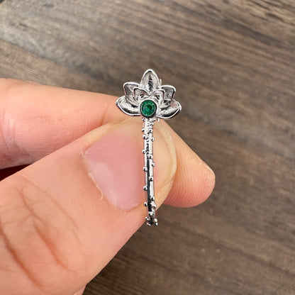 18K Gold Plated Lotus Copper Safety Bail, Jade Donut Pendant Clasp, DIY Jewelry Findings