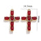Stainless Steel Cross Pendant-1750 wine red