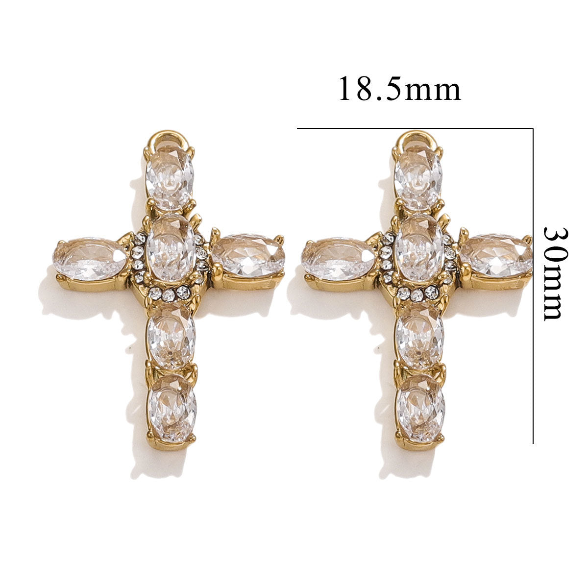 Exquisite Cross Pendant | Premium Stainless Steel (Titanium Steel) Plated 18K Gold, Elegant Religious Jewelry for Daily Wear
