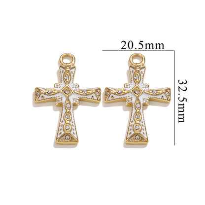 Exquisite Cross Pendant | Premium Stainless Steel (Titanium Steel) Plated 18K Gold, Elegant Religious Jewelry for Daily Wear