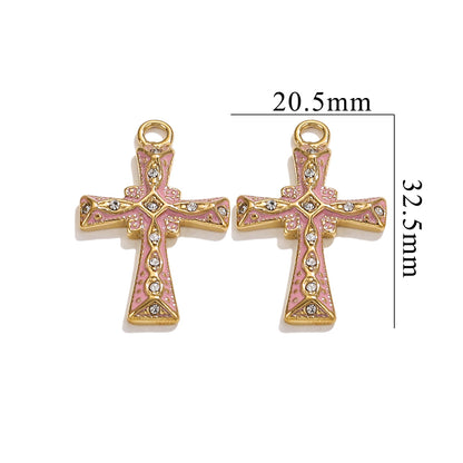 Exquisite Cross Pendant | Premium Stainless Steel (Titanium Steel) Plated 18K Gold, Elegant Religious Jewelry for Daily Wear