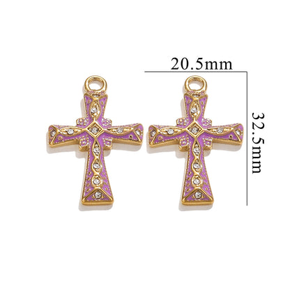 Exquisite Cross Pendant | Premium Stainless Steel (Titanium Steel) Plated 18K Gold, Elegant Religious Jewelry for Daily Wear