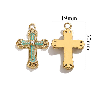 Exquisite Cross Pendant | Premium Stainless Steel (Titanium Steel) Plated 18K Gold, Elegant Religious Jewelry for Daily Wear