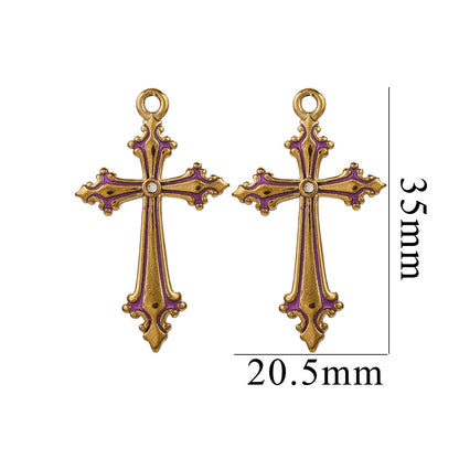 Exquisite Cross Pendant | Premium Stainless Steel (Titanium Steel) Plated 18K Gold, Elegant Religious Jewelry for Daily Wear