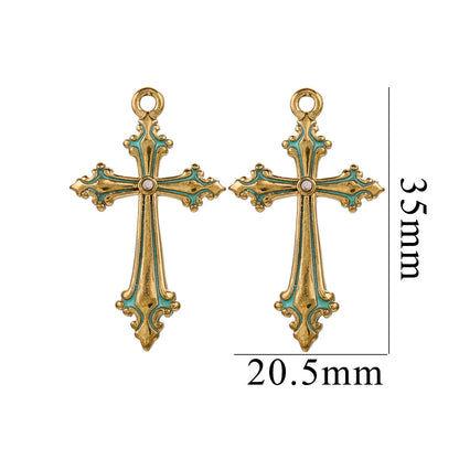 Exquisite Cross Pendant | Premium Stainless Steel (Titanium Steel) Plated 18K Gold, Elegant Religious Jewelry for Daily Wear
