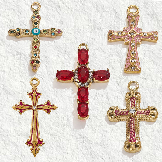 Exquisite Cross Pendant | Premium Stainless Steel (Titanium Steel) Plated 18K Gold, Elegant Religious Jewelry for Daily Wear