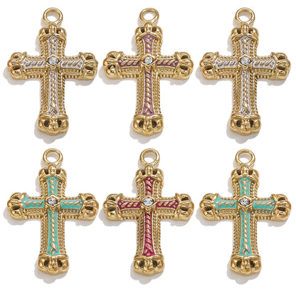 Exquisite Cross Pendant | Premium Stainless Steel (Titanium Steel) Plated 18K Gold, Elegant Religious Jewelry for Daily Wear