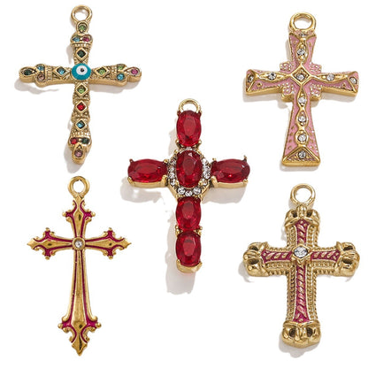 Exquisite Cross Pendant | Premium Stainless Steel (Titanium Steel) Plated 18K Gold, Elegant Religious Jewelry for Daily Wear
