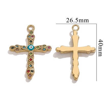 Exquisite Cross Pendant | Premium Stainless Steel (Titanium Steel) Plated 18K Gold, Elegant Religious Jewelry for Daily Wear