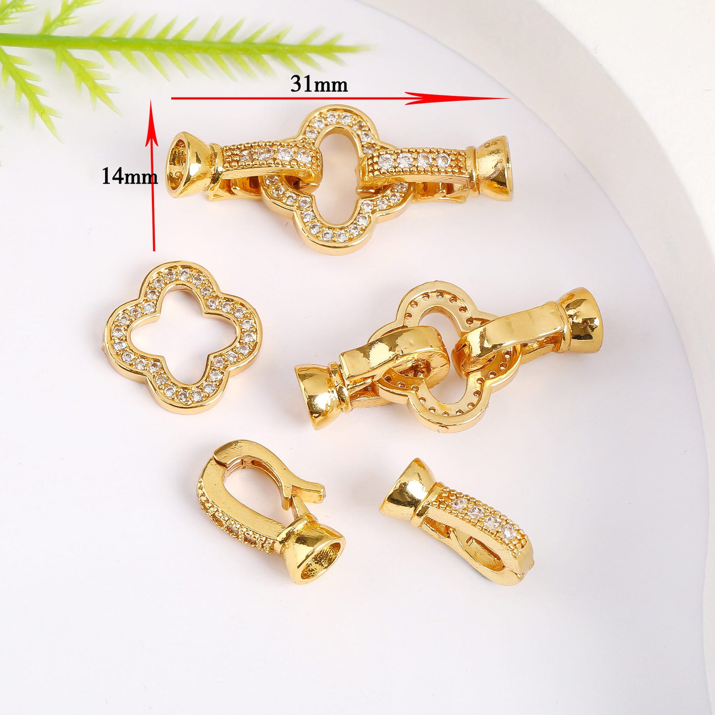 18K Gold Plated Necklace End Clasp, Tarnish Resistant Closure Connector, DIY Jewelry Findings for Necklace or Bracelet Making