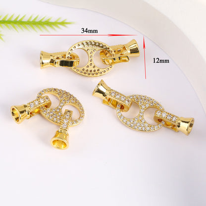 18K Gold Plated Necklace End Clasp, Tarnish Resistant Closure Connector, DIY Jewelry Findings for Necklace or Bracelet Making