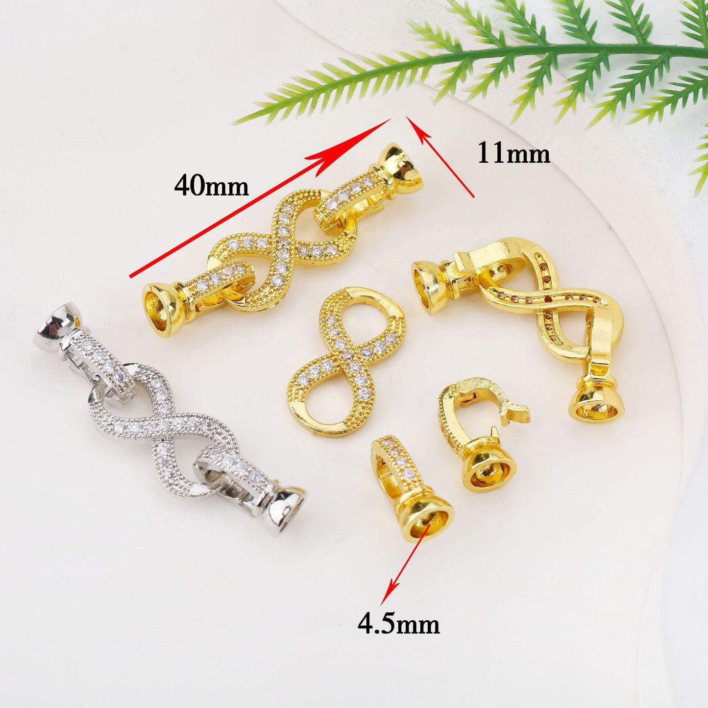 18K Gold Plated Necklace End Clasp, Tarnish Resistant Closure Connector, DIY Jewelry Findings for Necklace or Bracelet Making