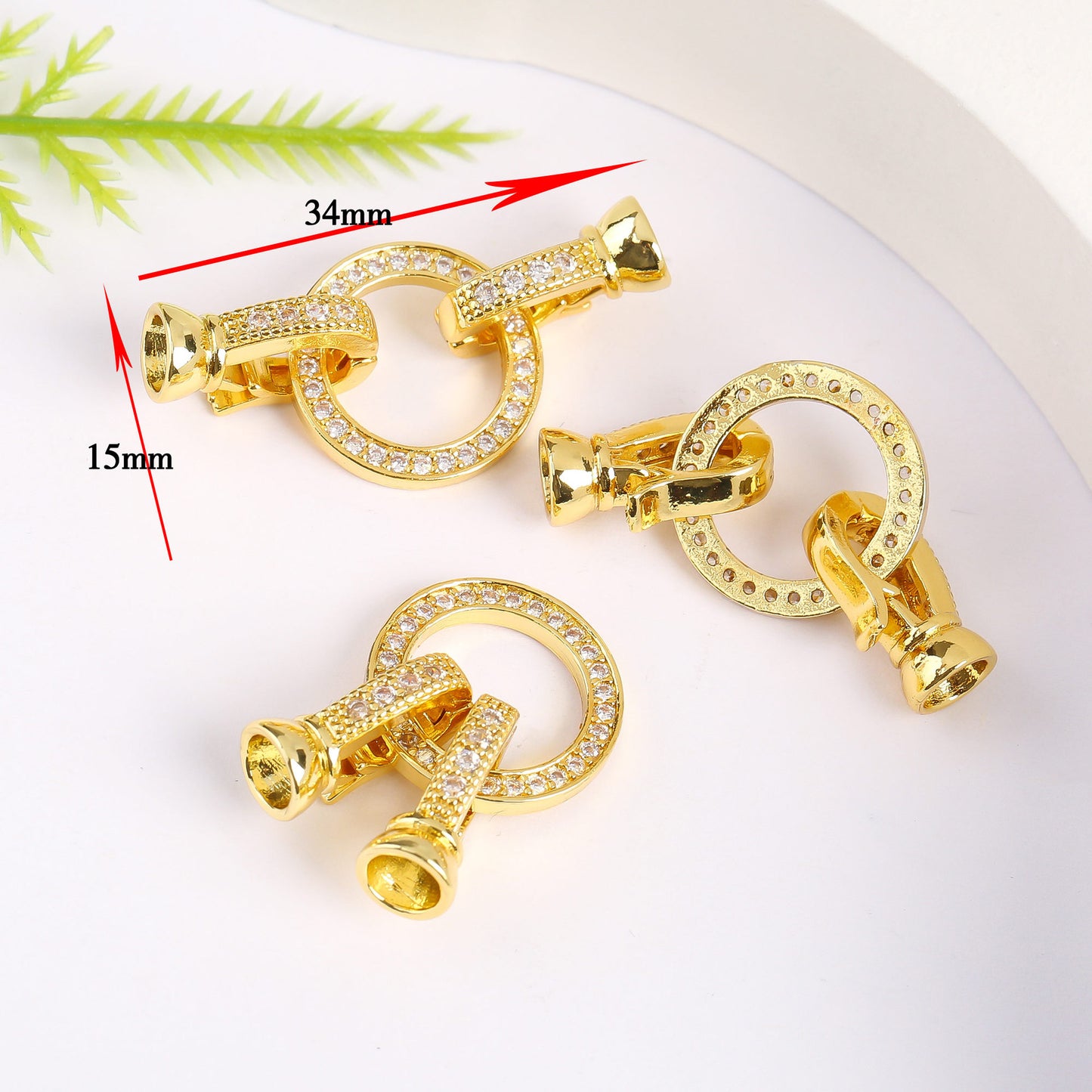 18K Gold Plated Necklace End Clasp, Tarnish Resistant Closure Connector, DIY Jewelry Findings for Necklace or Bracelet Making