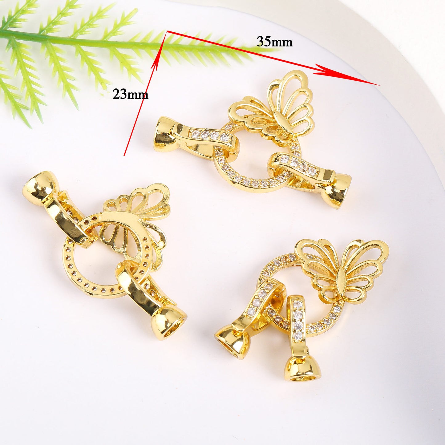 18K Gold Plated Necklace End Clasp, Tarnish Resistant Closure Connector, DIY Jewelry Findings for Necklace or Bracelet Making