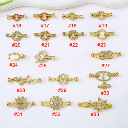 18K Gold Plated Necklace End Clasp, Tarnish Resistant Closure Connector, DIY Jewelry Findings for Necklace or Bracelet Making