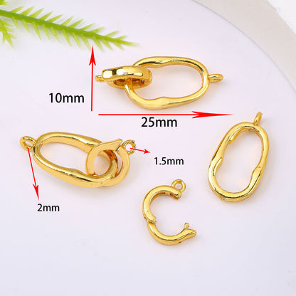 18K Gold Plated Necklace End Clasp, Tarnish Resistant Closure Connector, DIY Jewelry Findings for Necklace or Bracelet Making