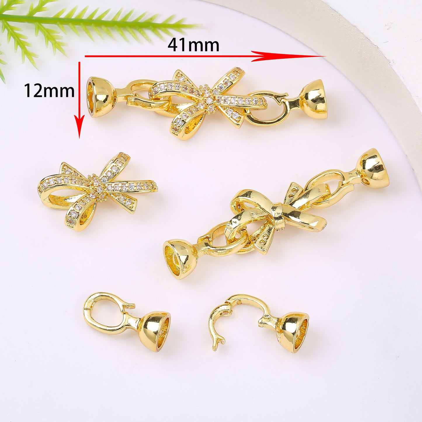 18K Gold Plated Necklace End Clasp, Tarnish Resistant Closure Connector, DIY Jewelry Findings for Necklace or Bracelet Making