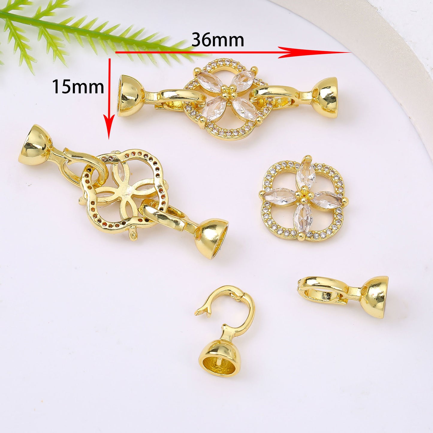 18K Gold Plated Necklace End Clasp, Tarnish Resistant Closure Connector, DIY Jewelry Findings for Necklace or Bracelet Making