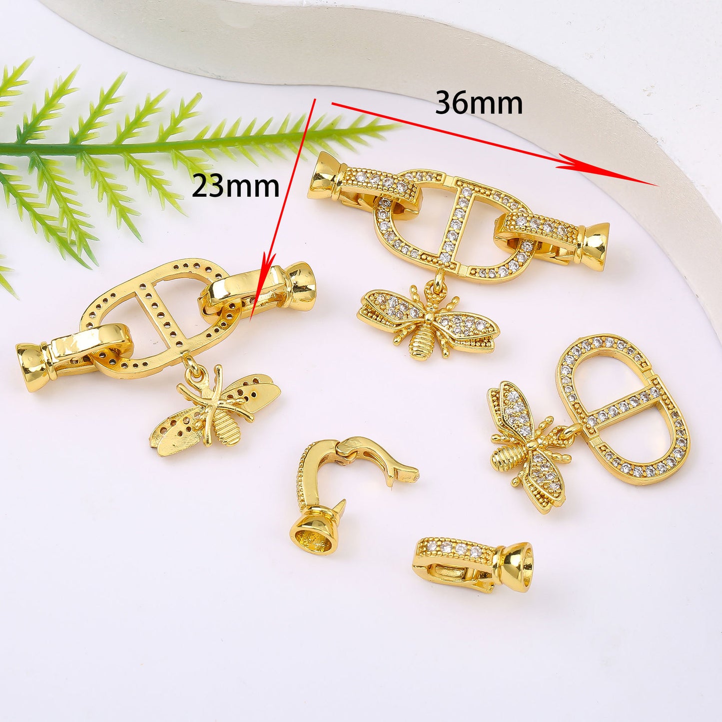 18K Gold Plated Necklace End Clasp, Tarnish Resistant Closure Connector, DIY Jewelry Findings for Necklace or Bracelet Making