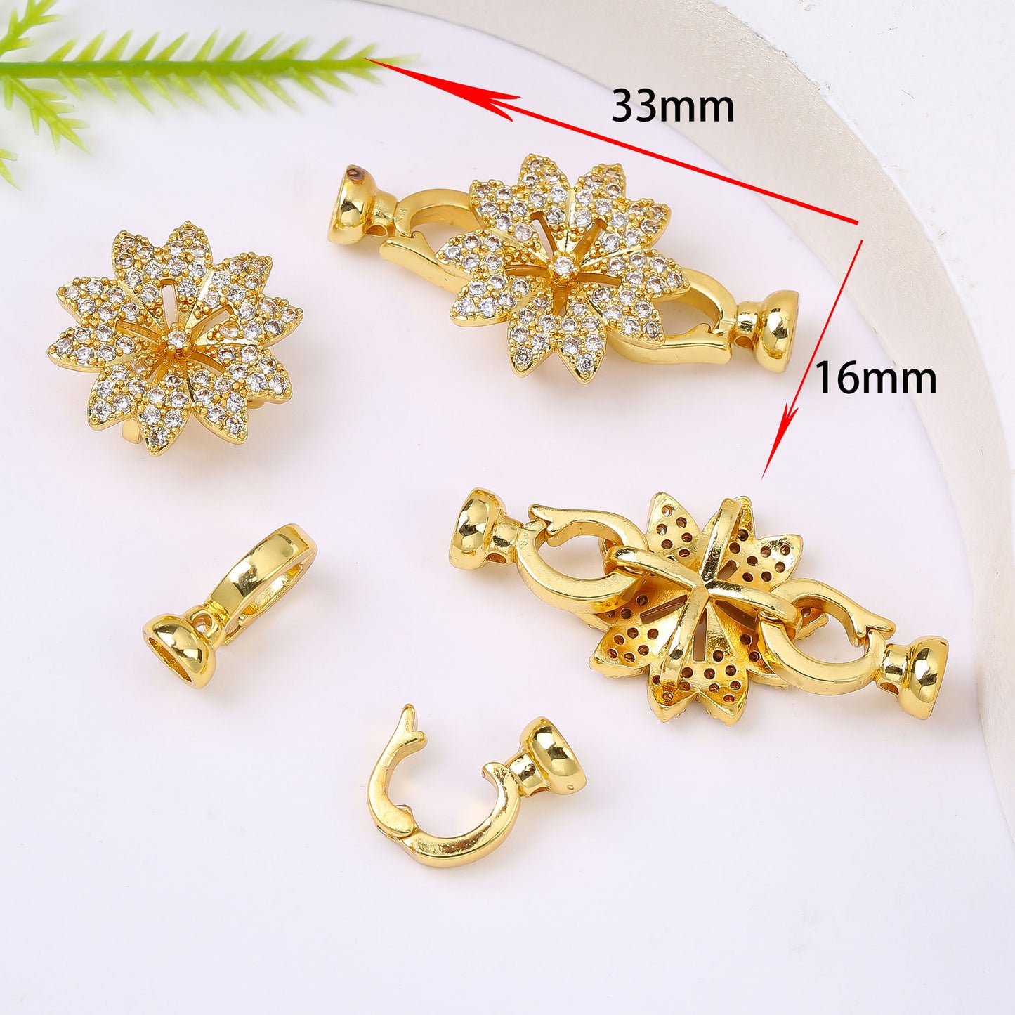 18K Gold Plated Necklace End Clasp, Tarnish Resistant Closure Connector, DIY Jewelry Findings for Necklace or Bracelet Making