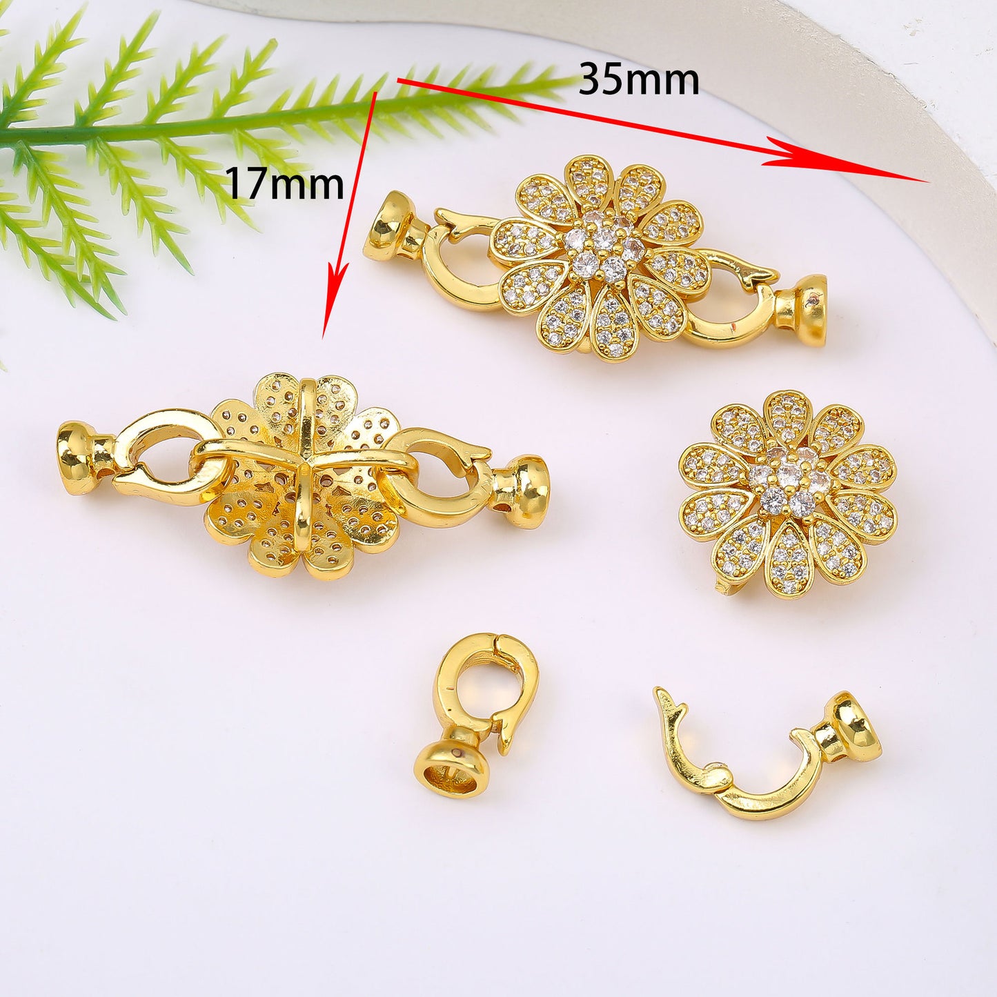 18K Gold Plated Necklace End Clasp, Tarnish Resistant Closure Connector, DIY Jewelry Findings for Necklace or Bracelet Making