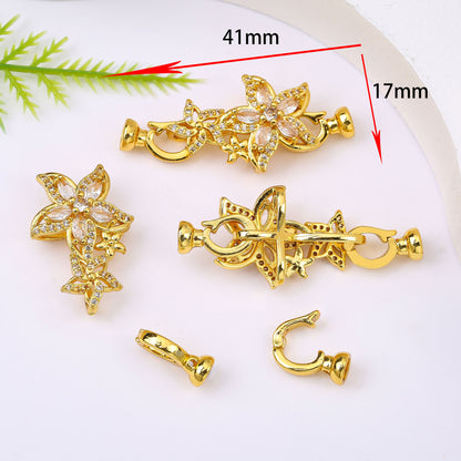 18K Gold Plated Necklace End Clasp, Tarnish Resistant Closure Connector, DIY Jewelry Findings for Necklace or Bracelet Making