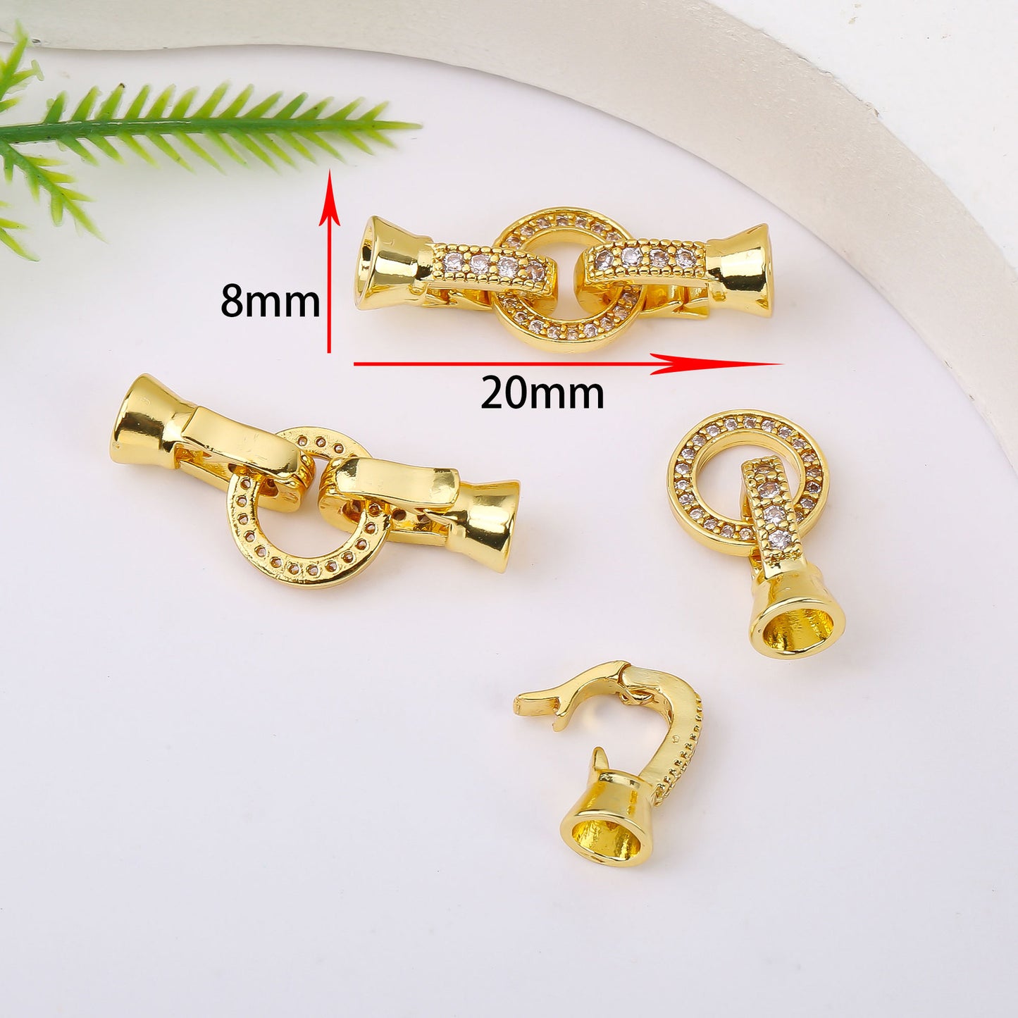 18K Gold Plated Necklace End Clasp, Tarnish Resistant Closure Connector, DIY Jewelry Findings for Necklace or Bracelet Making
