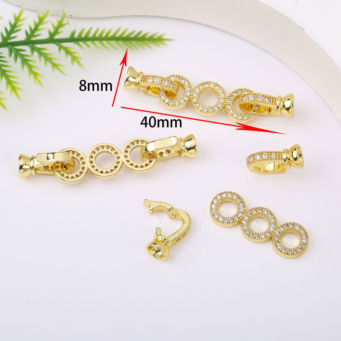 18K Gold Plated Necklace End Clasp, Tarnish Resistant Closure Connector, DIY Jewelry Findings for Necklace or Bracelet Making