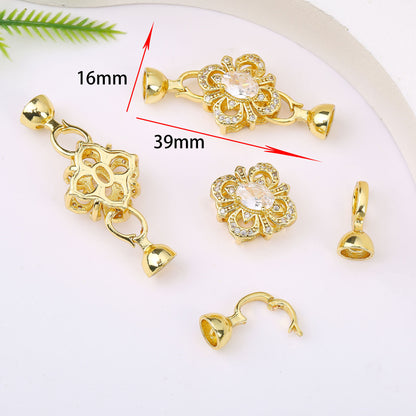 18K Gold Plated Necklace End Clasp, Tarnish Resistant Closure Connector, DIY Jewelry Findings for Necklace or Bracelet Making