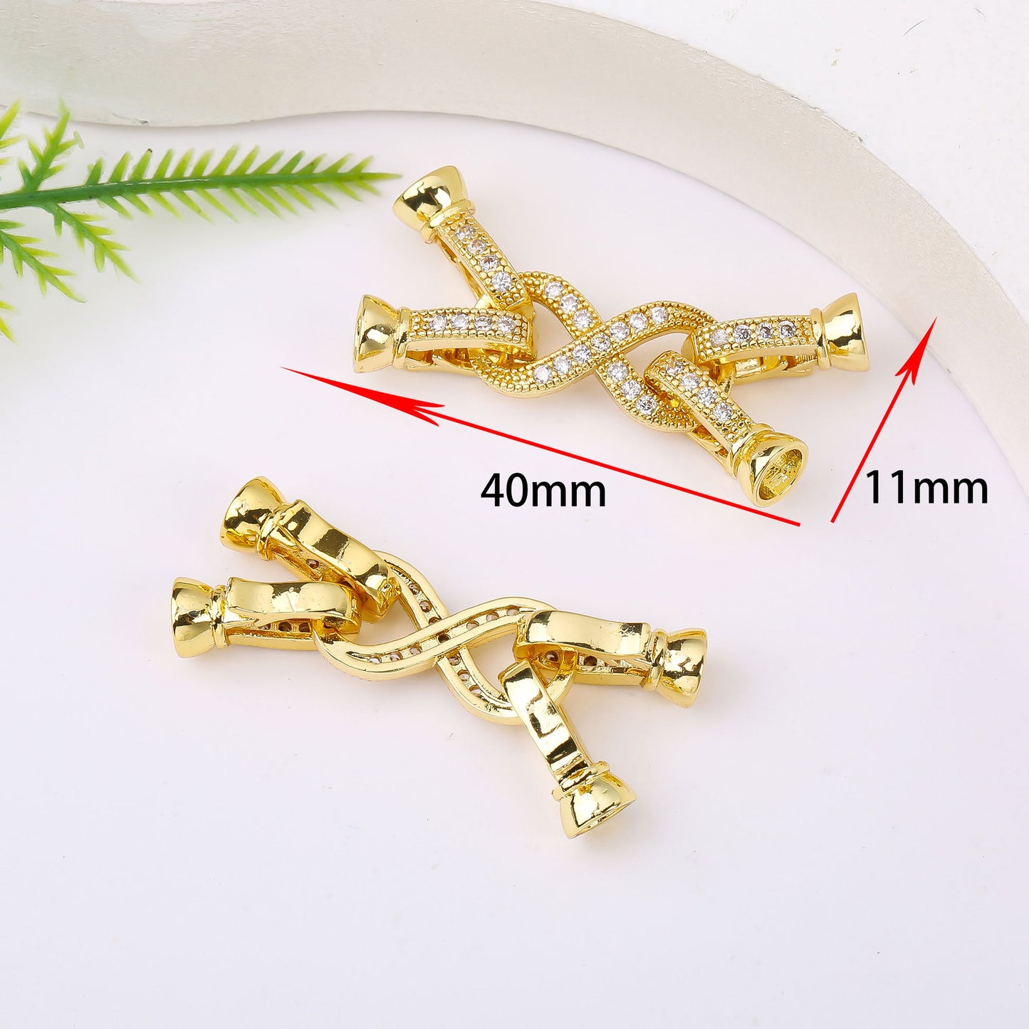 18K Gold Plated Necklace End Clasp, Tarnish Resistant Closure Connector, DIY Jewelry Findings for Necklace or Bracelet Making