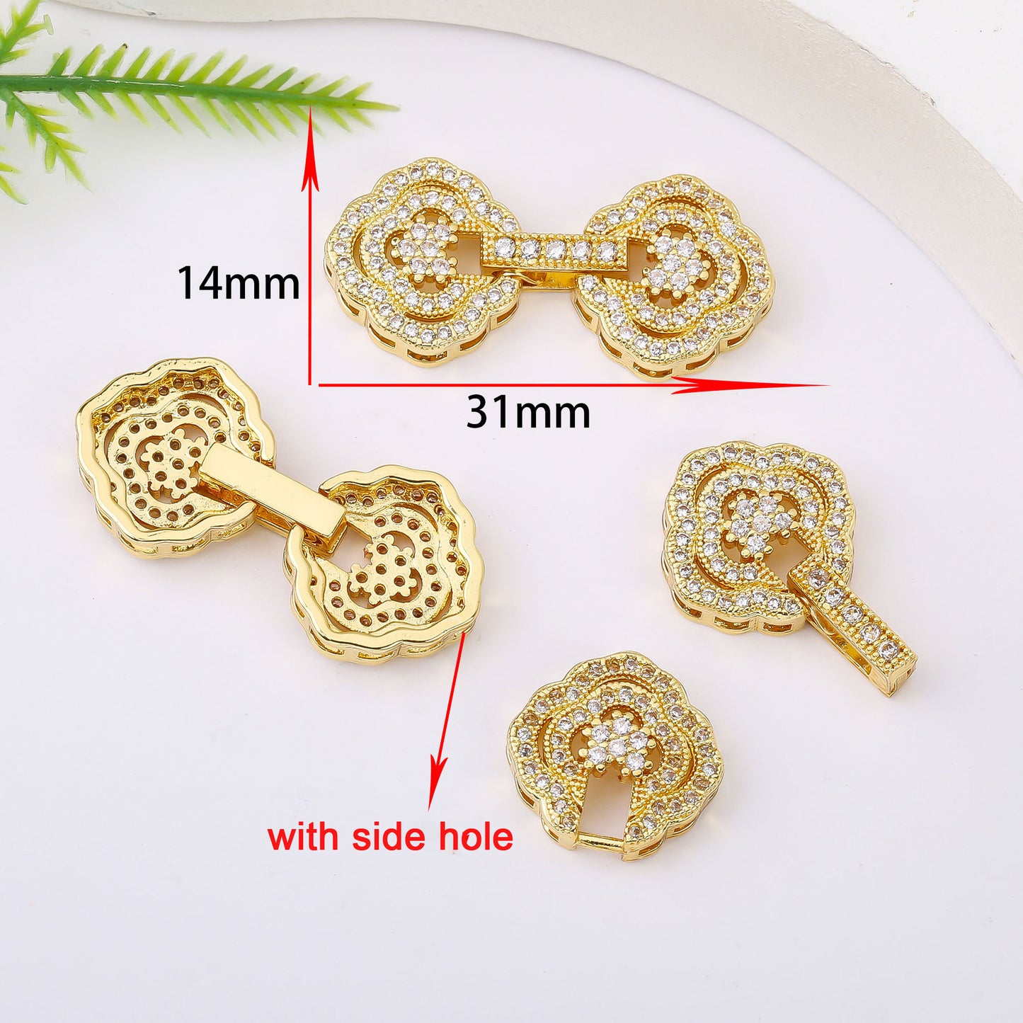 18K Gold Plated Necklace End Clasp, Tarnish Resistant Closure Connector, DIY Jewelry Findings for Necklace or Bracelet Making