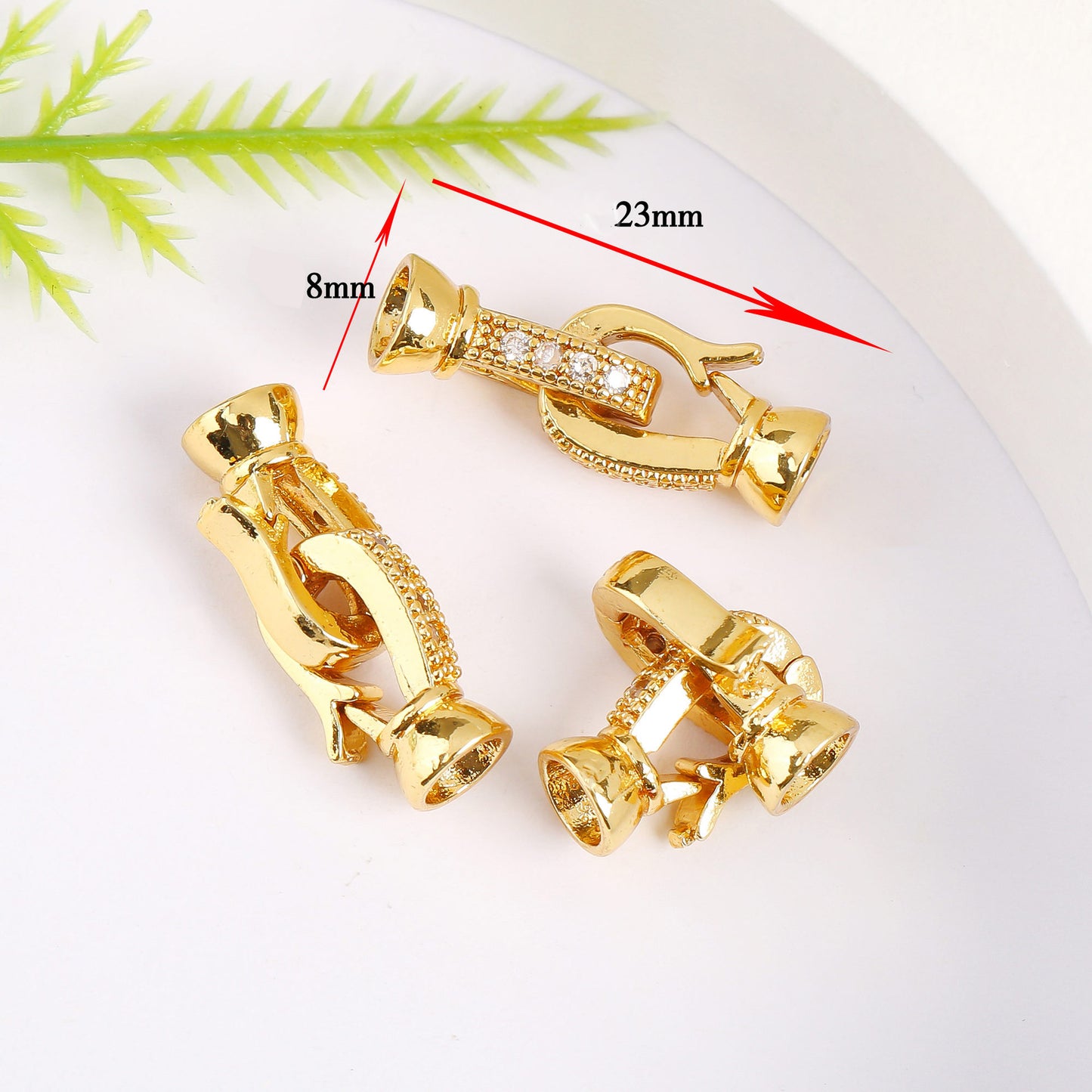 18K Gold Plated Necklace End Clasp, Tarnish Resistant Closure Connector, DIY Jewelry Findings for Necklace or Bracelet Making