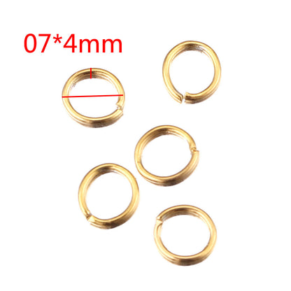 100PCS Stainless Steel 18K Real Gold Vacuum Plated Jump Rings - Color-Retaining Open Connector Circles for DIY Jewelry Supplies