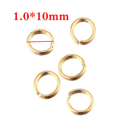 100PCS Stainless Steel 18K Real Gold Vacuum Plated Jump Rings - Color-Retaining Open Connector Circles for DIY Jewelry Supplies