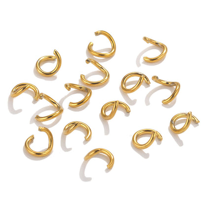 100PCS Stainless Steel 18K Real Gold Vacuum Plated Jump Rings - Color-Retaining Open Connector Circles for DIY Jewelry Supplies