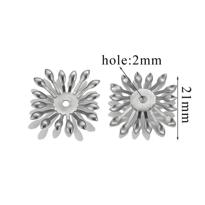 100PCS Stainless Steel Petal Bead Caps & Flower Cups - 18K Vacuum Plated Jewelry Spacer Parts ﻿