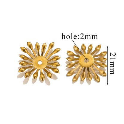 100PCS Stainless Steel Petal Bead Caps & Flower Cups - 18K Vacuum Plated Jewelry Spacer Parts ﻿
