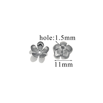 100PCS Stainless Steel Petal Bead Caps & Flower Cups - 18K Vacuum Plated Jewelry Spacer Parts ﻿