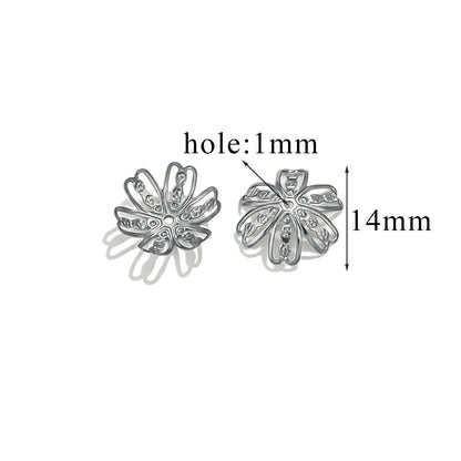 100PCS Stainless Steel Petal Bead Caps & Flower Cups - 18K Vacuum Plated Jewelry Spacer Parts ﻿