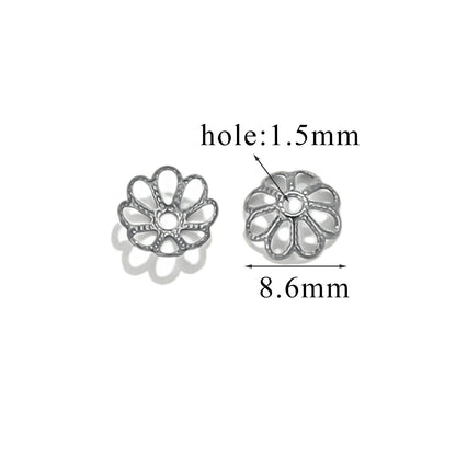100PCS Stainless Steel Petal Bead Caps & Flower Cups - 18K Vacuum Plated Jewelry Spacer Parts ﻿