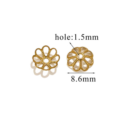 100PCS Stainless Steel Petal Bead Caps & Flower Cups - 18K Vacuum Plated Jewelry Spacer Parts ﻿