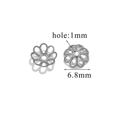 100PCS Stainless Steel Petal Bead Caps & Flower Cups - 18K Vacuum Plated Jewelry Spacer Parts ﻿