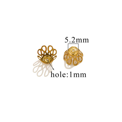100PCS Stainless Steel Petal Bead Caps & Flower Cups - 18K Vacuum Plated Jewelry Spacer Parts ﻿