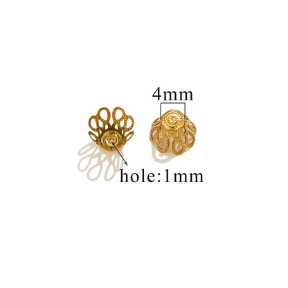 100PCS Stainless Steel Petal Bead Caps & Flower Cups - 18K Vacuum Plated Jewelry Spacer Parts ﻿