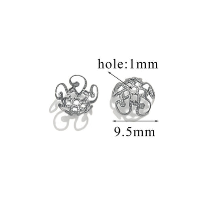 100PCS Stainless Steel Petal Bead Caps & Flower Cups - 18K Vacuum Plated Jewelry Spacer Parts ﻿
