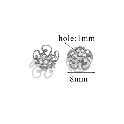 100PCS Stainless Steel Petal Bead Caps & Flower Cups - 18K Vacuum Plated Jewelry Spacer Parts ﻿