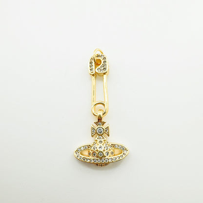 18K Real Gold Plated Saturn Brooch Pendant - Versatile Accessory with Micro-Set White Zircon