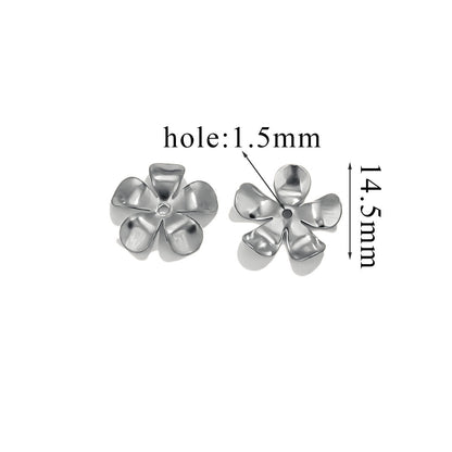 100PCS Stainless Steel Petal Bead Caps & Flower Cups - 18K Vacuum Plated Jewelry Spacer Parts ﻿