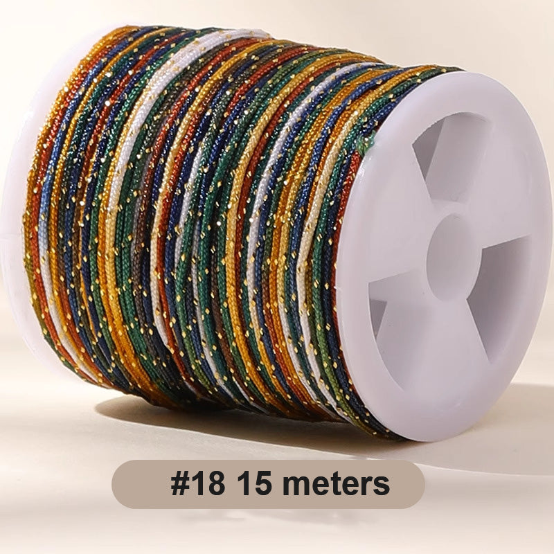 0.8mm  Magic Shine Jade Braid String - Gold Gradient Braiding Rope Material Pack for DIY Bracelet Making